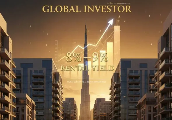 Dubai skyline highlighting top rental yield areas in January 2026 with returns reaching 9% for property investors