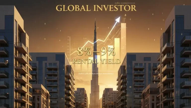 Dubai skyline highlighting top rental yield areas in January 2026 with returns reaching 9% for property investors