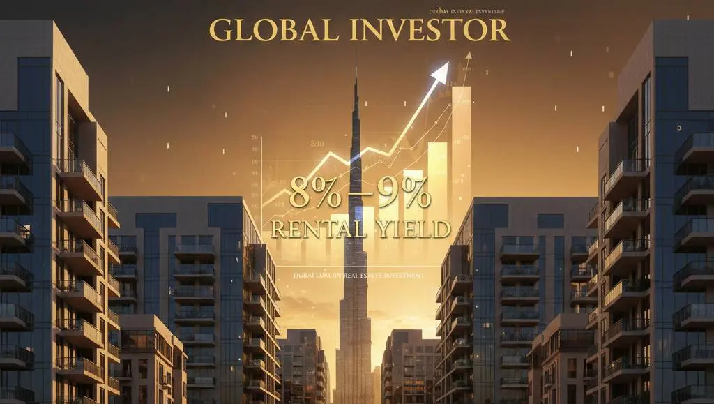Dubai skyline highlighting top rental yield areas in January 2026 with returns reaching 9% for property investors