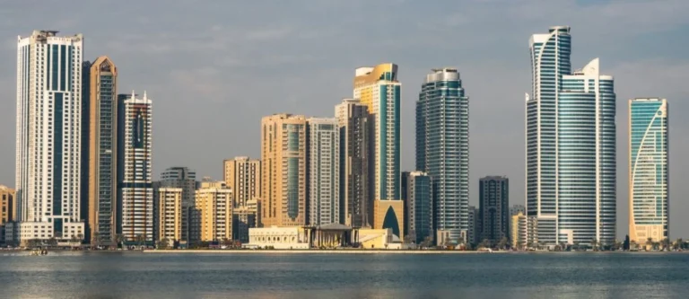 Sharjah skyline showing top residential areas with highest rental ROI in 2026